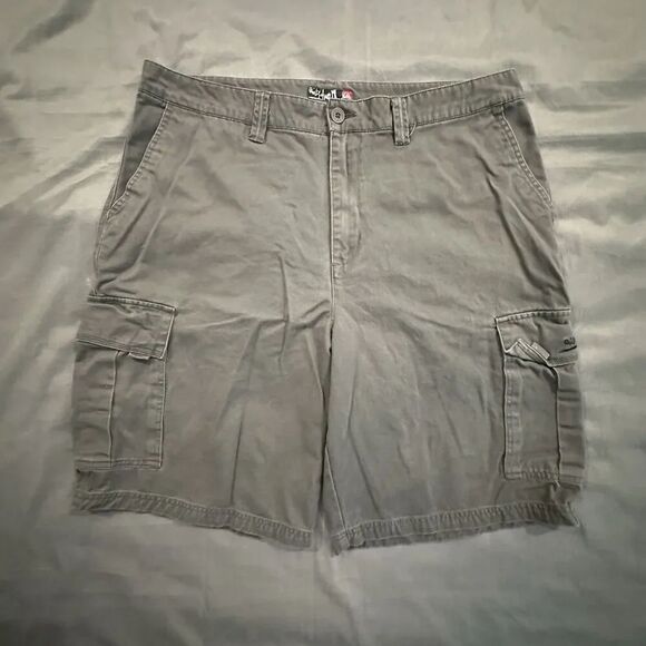 Quiksilver Other - Quiksilver Cargo Shorts Mens 38 Baggy Gray Surf Skate Vintage Y2K Embroidery